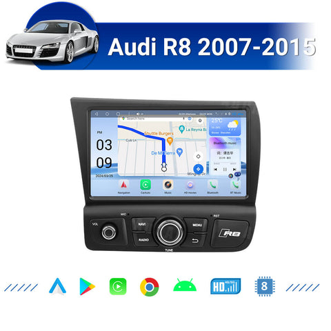 AuCar Audi R8 2007-2015 Android 13 head unit Car Radio GPS Navigation Car Multimedia Stereo Player Car Video