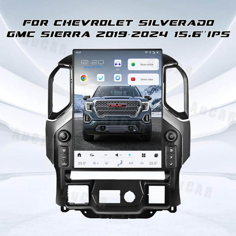 AuCar Tesla Android 13 15.6″ Car Radio GPS Navigation For Chevrolet Silverado GMC Sierra 2019-2023 Car Multimedia Stereo Player Car Video