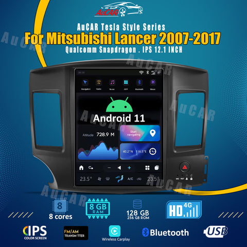 AuCar 12.1'' Android 11 Tesla GPS Navigation Car Stereo Player For Mitsubishi Lancer 2007-2017 Car Video Radio Auto Head Unit