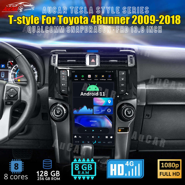 AuCar FHD 13.6'' Tesla Android 11 Car Radio Multimedia Player For Toyota 4Runner 2009-2018 Car Video Stereo Player