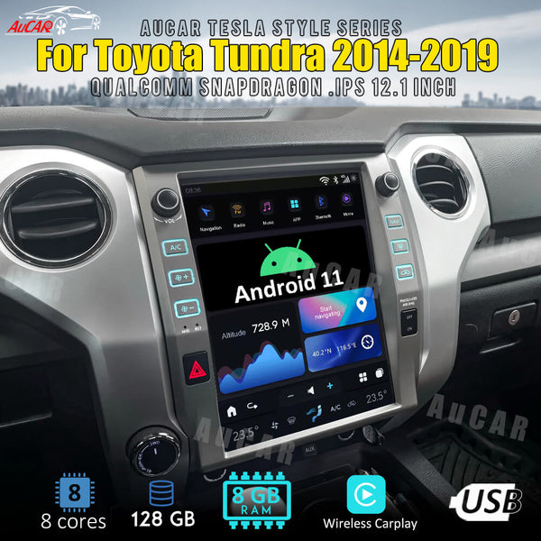 AuCar 12.1'' Latest Tesla Android 11 Car Stereo Multimedia Player For Toyota Tundra/sequoia 2014-2021 Car Video GPS Navigation