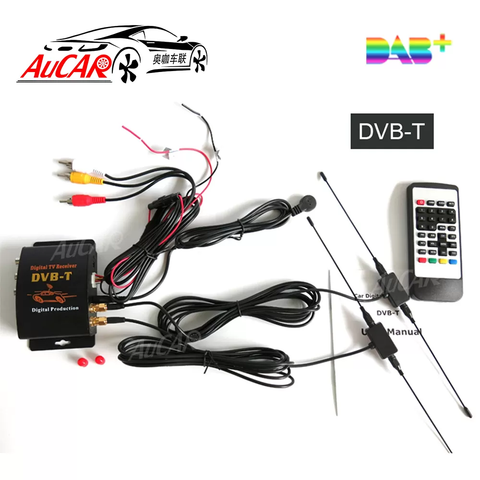 AuCAR DVB-T Car Digital TV HD MPEG-4 Tuner Receiver Two Antenna 140-200km/h Two Chip Tuner DVB T BOX